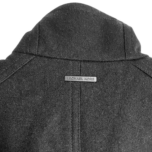 Michael Kors Field Truck Wool Jacket Coat Men's L Black Quilted Lined Minimalist - Picture 10 of 12